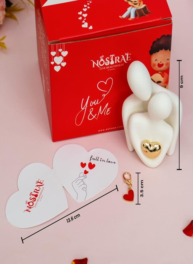 Ekhasa Nostrae by Ekhasa Cute Couples Show Pieces Gift Box for Valentines Day Gift | Romantic Love Showpieces Gift, Birthday Gift | Charm, Pocket Hug Card Heart Gift Box - Image 3